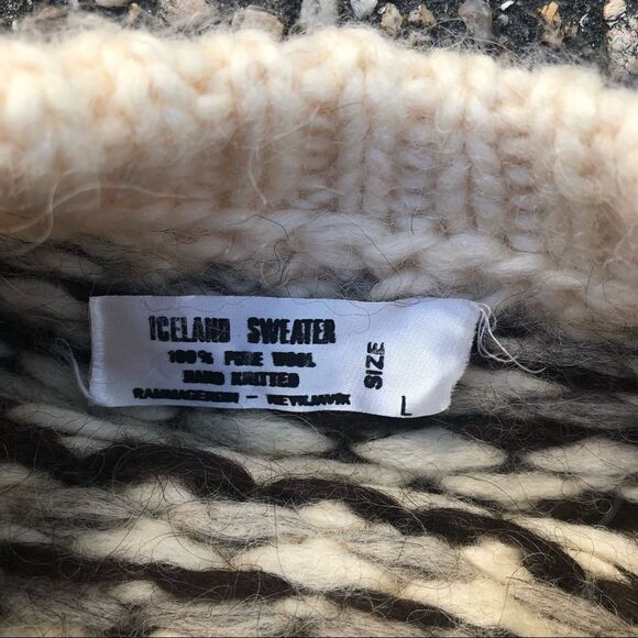 Vintage hand made in Nepal tribal ethnic Icelandic style chunky sweater L - Picture 4 of 4